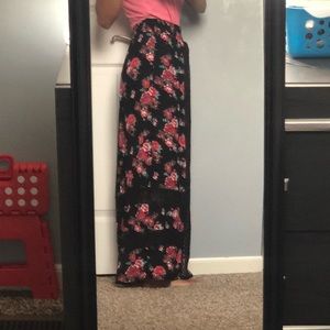 Floral cut long skirt